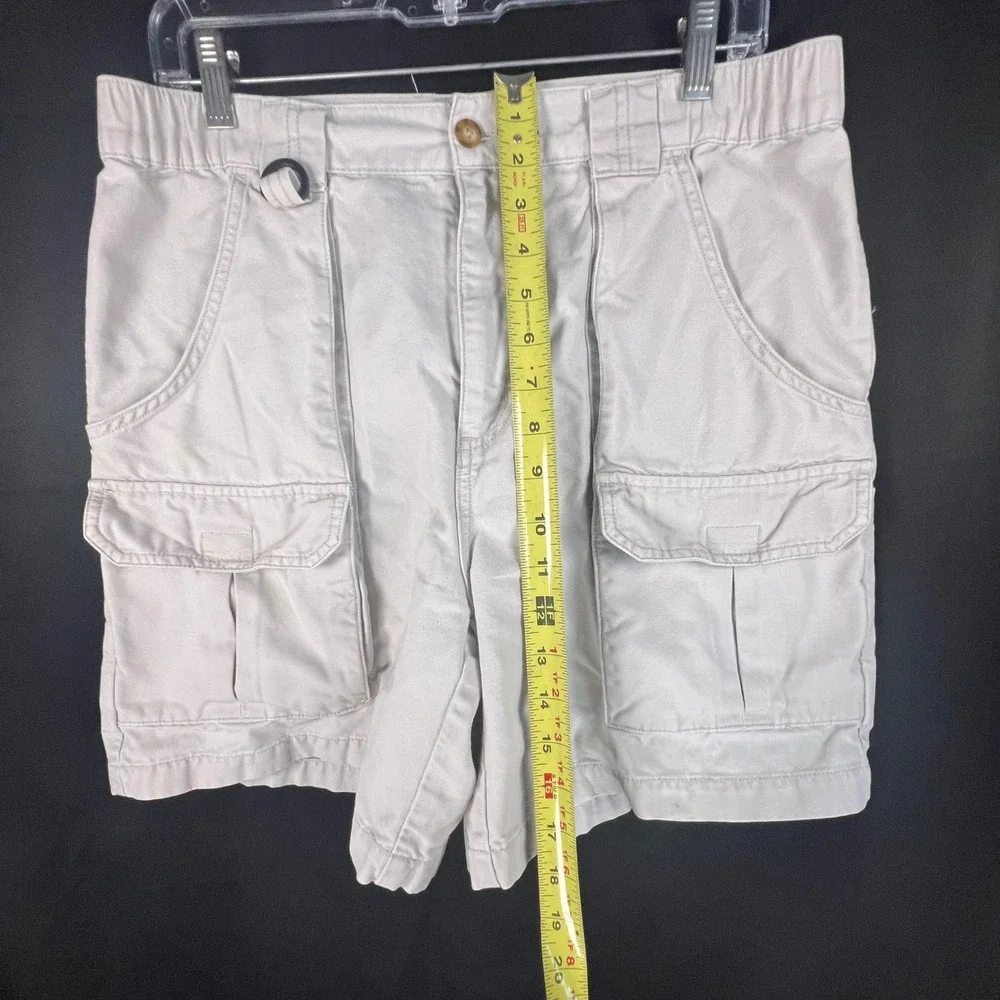 Reel Legends Mens Sz 34 Cargo Shorts Tan Khaki Cotton Fishing Hiking Utility